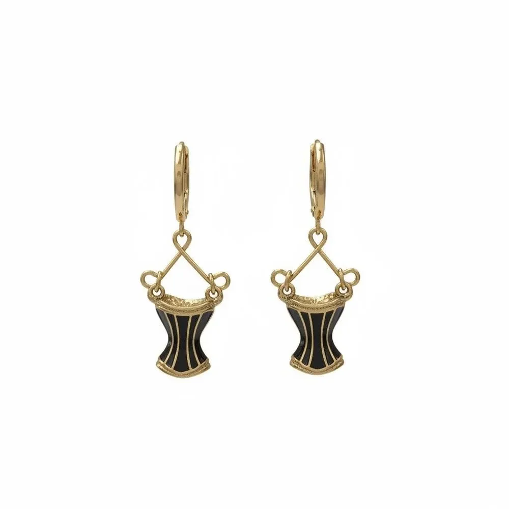 VINTAGE RARE Betsey Johnson Gold Crystals earrings 